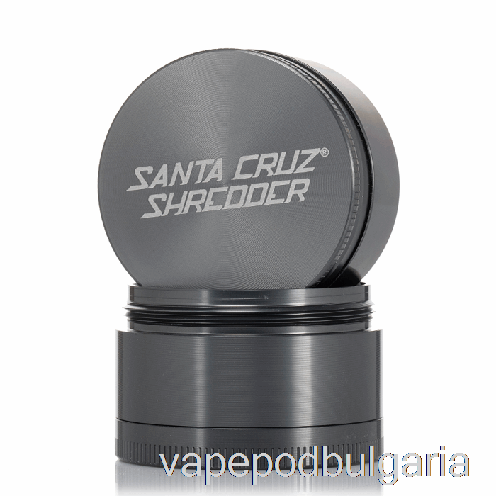 Vape 10000 Дръпки Santa Cruz Shredder 2.2inch Medium 4-piece Grinder Grey (53mm)